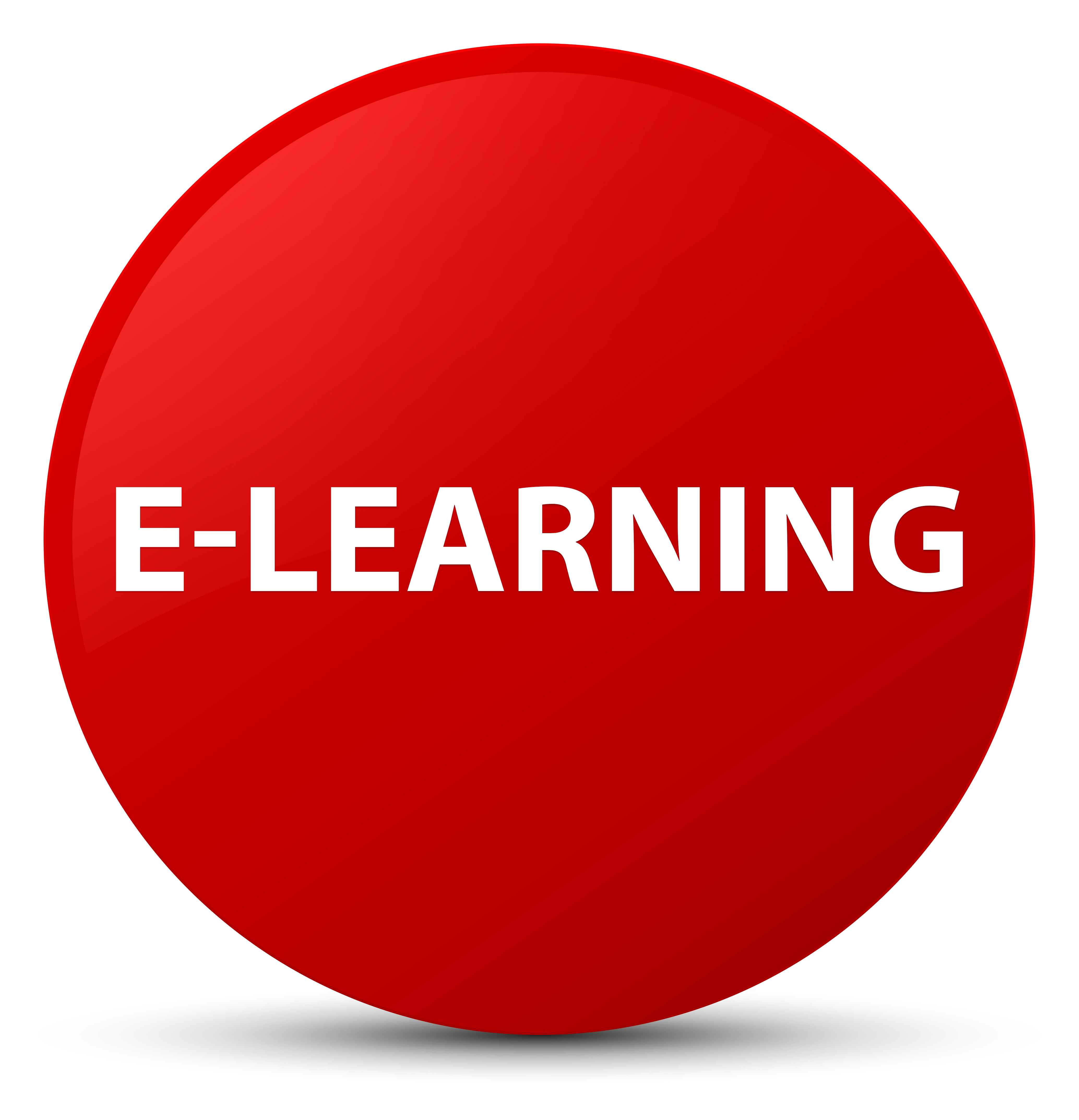 E-learning red round button